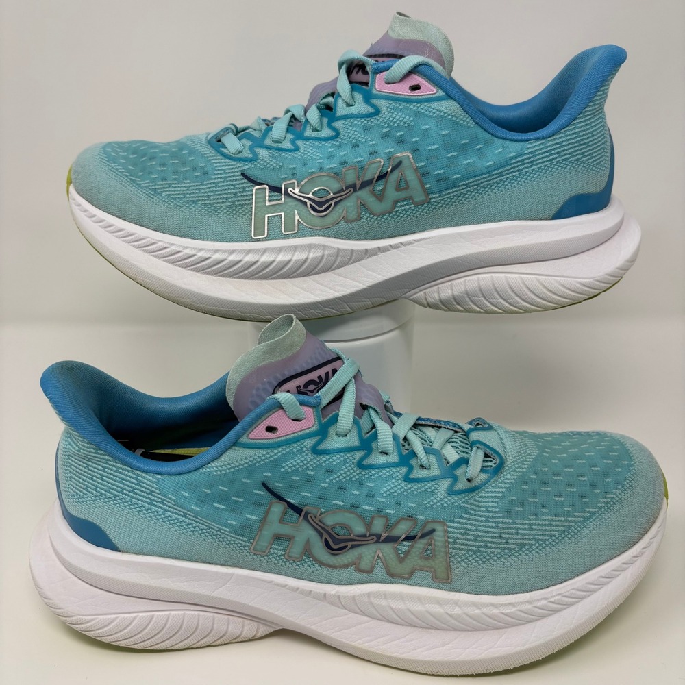 Hoka Mach 6 Size 8 Women's Blue White Athletic Running Shoes 1147810 CSSW - Picture 2 of 8
